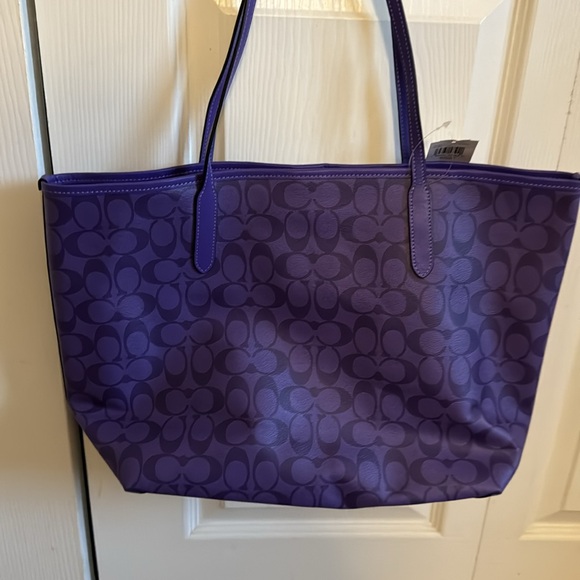 COPY - New with tags purple coach signature city tote( NOT SOLD) - Picture 4 of 8